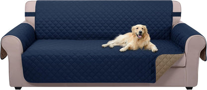 Reversible Sofa Cover Couch Cover for Dogs, Coffee/Beige | 68''Sofa Mat Washable, Pet Friendly, Elastic Straps, Water Repellent, Furniture Protector for 3 Cushion Couch - Colors B