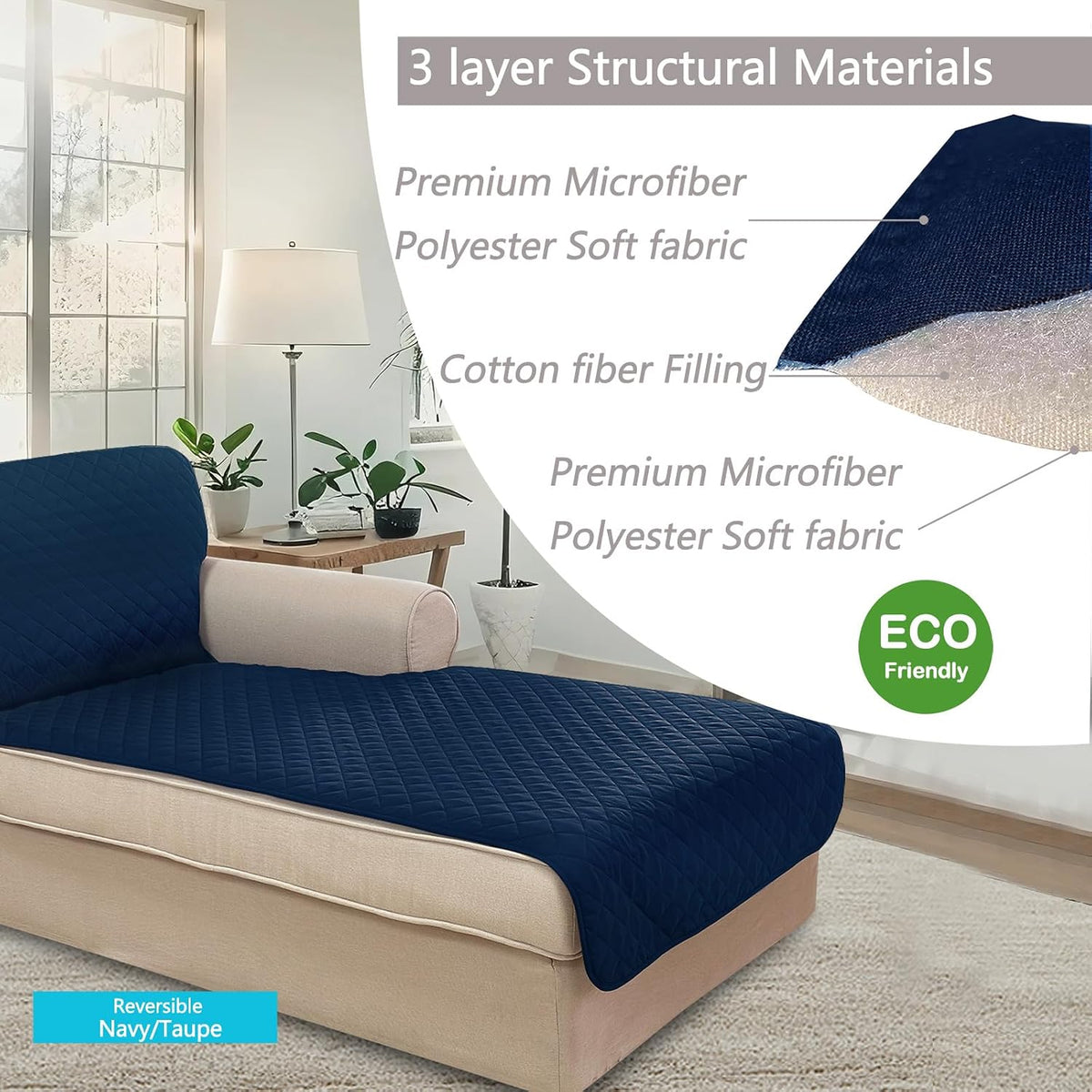 Reversible Sofa Cover Couch Cover for Dogs, Coffee/Beige | 68''Sofa Mat Washable, Pet Friendly, Elastic Straps, Water Repellent, Furniture Protector for 3 Cushion Couch - Colors B