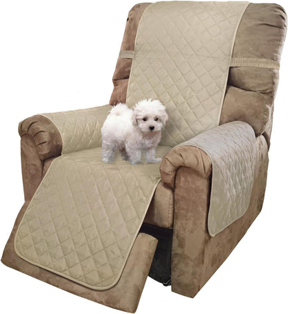Reversible Sofa Cover Couch Cover for Dogs, Coffee/Beige | 68''Sofa Mat Washable, Pet Friendly, Elastic Straps, Water Repellent, Furniture Protector for 3 Cushion Couch - Colors B
