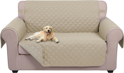 Reversible Sofa Cover Couch Cover for Dogs, Coffee/Beige | 68''Sofa Mat Washable, Pet Friendly, Elastic Straps, Water Repellent, Furniture Protector for 3 Cushion Couch - Colors B