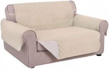 Reversible Sofa Cover Couch Cover for Dogs, Coffee/Beige | 68''Sofa Mat Washable, Pet Friendly, Elastic Straps, Water Repellent, Furniture Protector for 3 Cushion Couch - Colors B