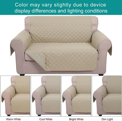 Reversible Sofa Cover Couch Cover for Dogs, Coffee/Beige | 68''Sofa Mat Washable, Pet Friendly, Elastic Straps, Water Repellent, Furniture Protector for 3 Cushion Couch - Colors B