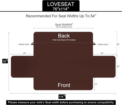 Reversible Sofa Cover Couch Cover for Dogs, Coffee/Beige | 68''Sofa Mat Washable, Pet Friendly, Elastic Straps, Water Repellent, Furniture Protector for 3 Cushion Couch - Colors B