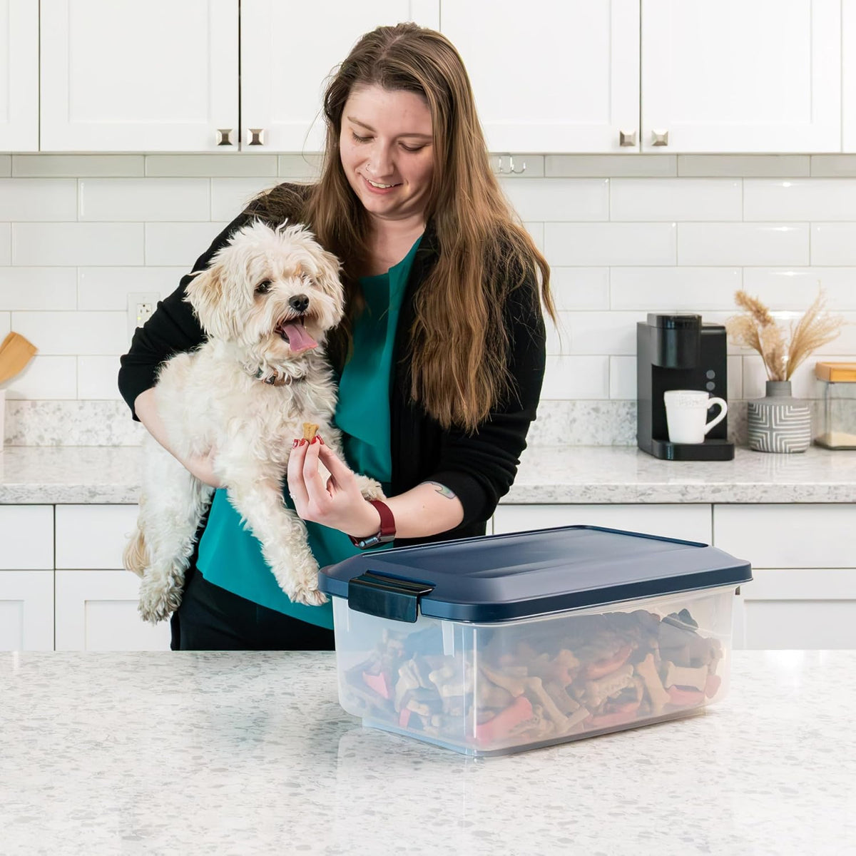Dog Food Storage Container, Up to 30 lbs, Black