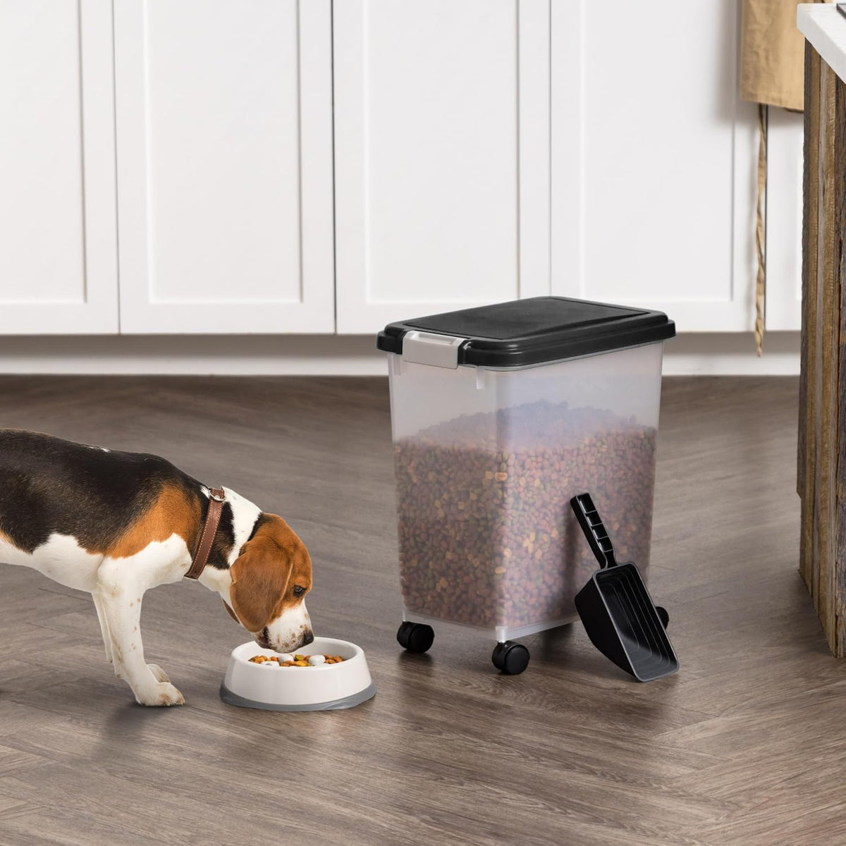 Dog Food Storage Container, Up to 30 lbs, Black