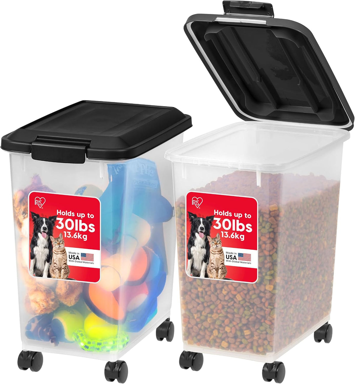 Dog Food Storage Container, Up to 30 lbs, Black
