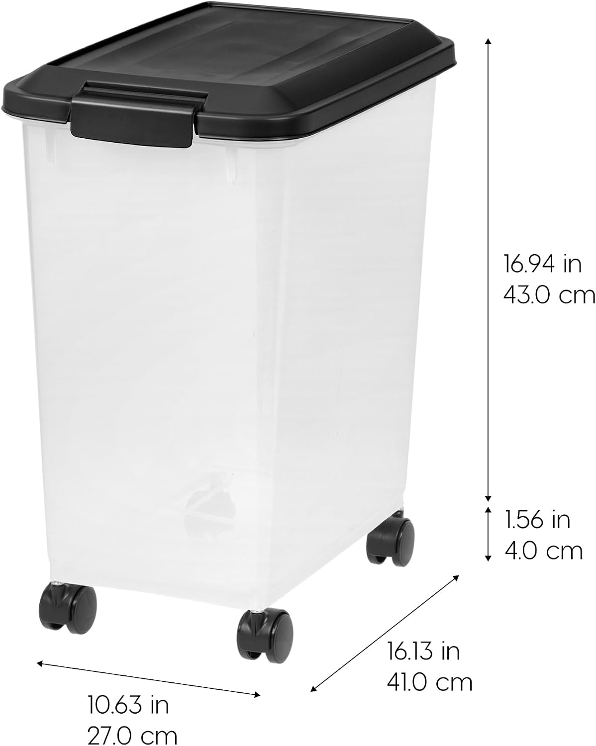 Dog Food Storage Container, Up to 30 lbs, Black