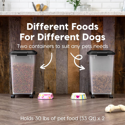 Dog Food Storage Container, Up to 30 lbs, Black