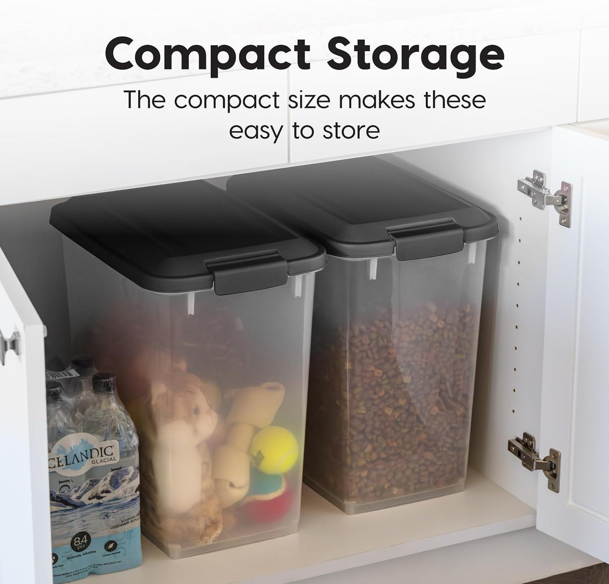 Dog Food Storage Container, Up to 30 lbs, Black