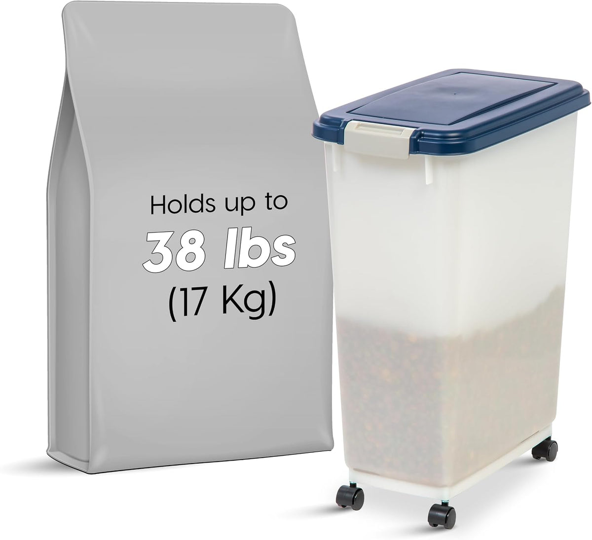 Dog Food Storage Container, Up to 30 lbs, Black