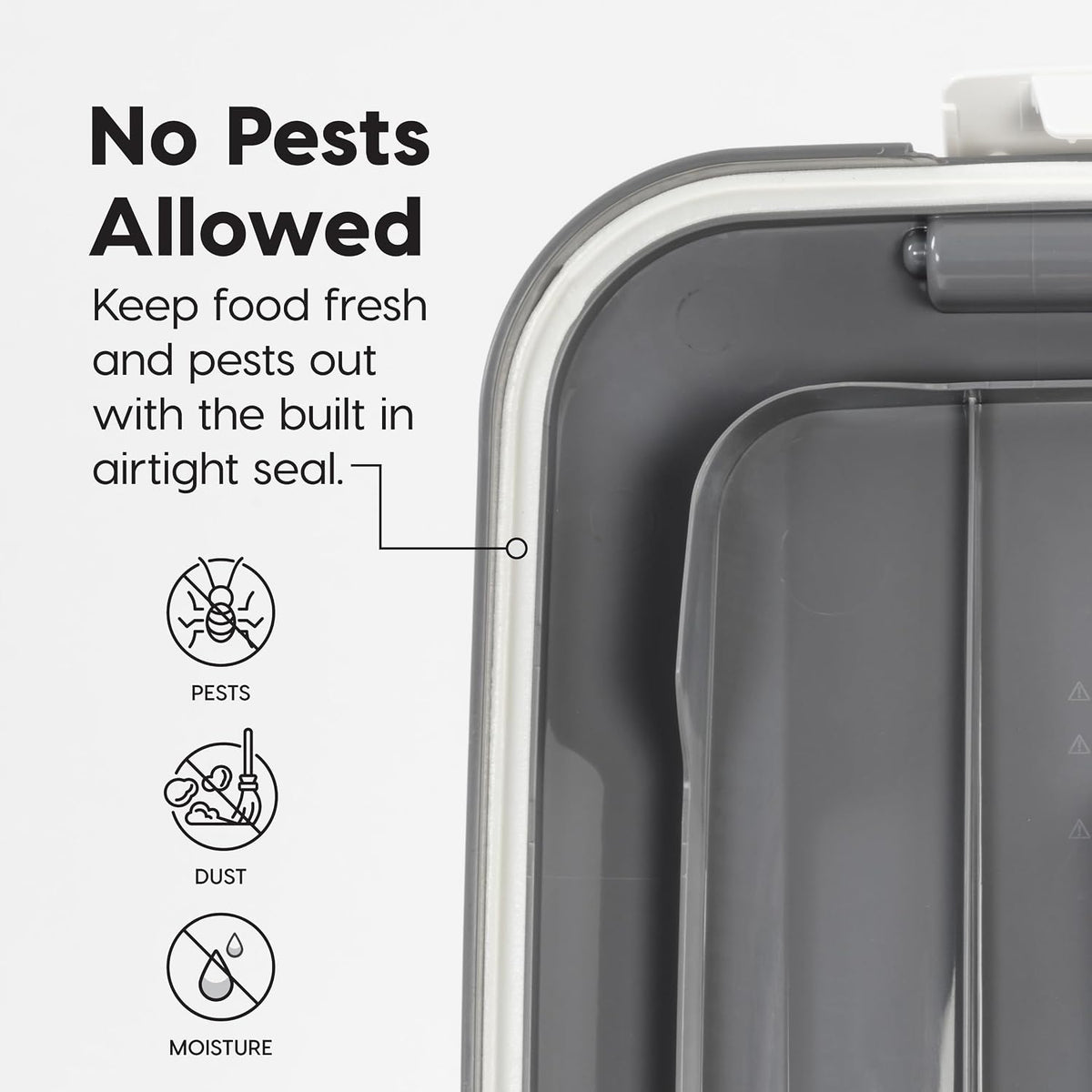 Dog Food Storage Container, Up to 30 lbs, Black