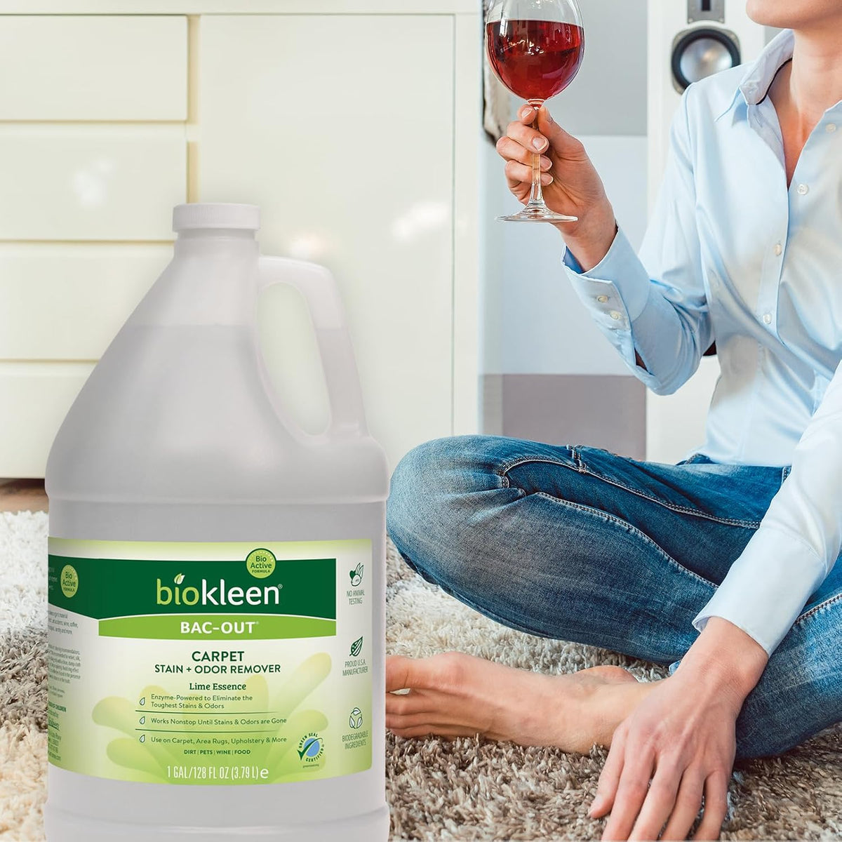 Bac Out Enzyme Cleaner, Stain & Pet Odor Eliminator, Lime Scent