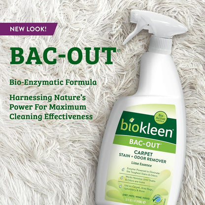 Bac Out Enzyme Cleaner, Stain & Pet Odor Eliminator, Lime Scent