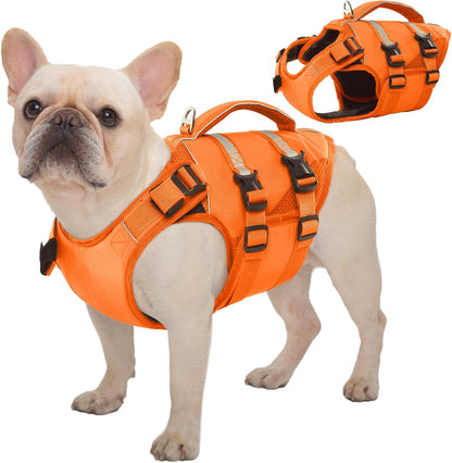 Dog Life Jacket, High Flotation Dog Life Vest for Swimming Boating