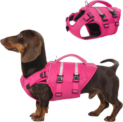 Dog Life Jacket, High Flotation Dog Life Vest for Swimming Boating