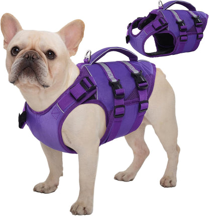 Dog Life Jacket, High Flotation Dog Life Vest for Swimming Boating