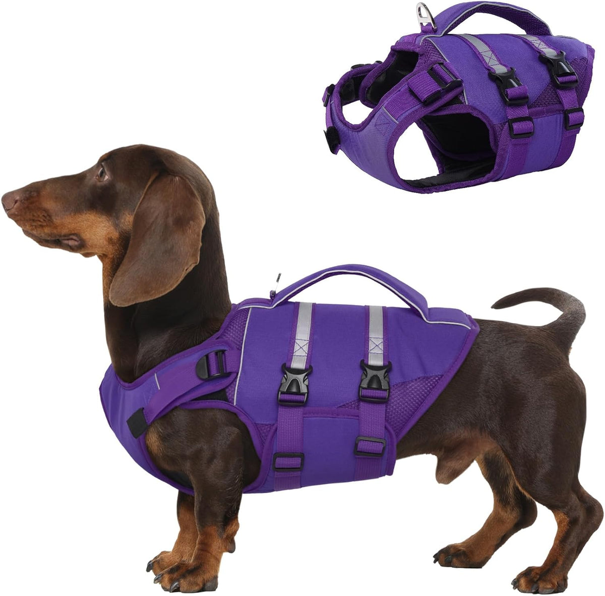 Dog Life Jacket, High Flotation Dog Life Vest for Swimming Boating