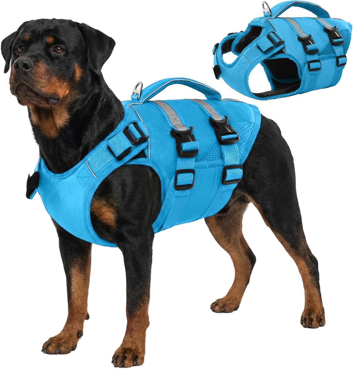Dog Life Jacket, High Flotation Dog Life Vest for Swimming Boating