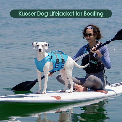 Dog Life Jacket, High Flotation Dog Life Vest for Swimming Boating