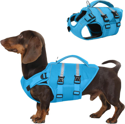 Dog Life Jacket, High Flotation Dog Life Vest for Swimming Boating
