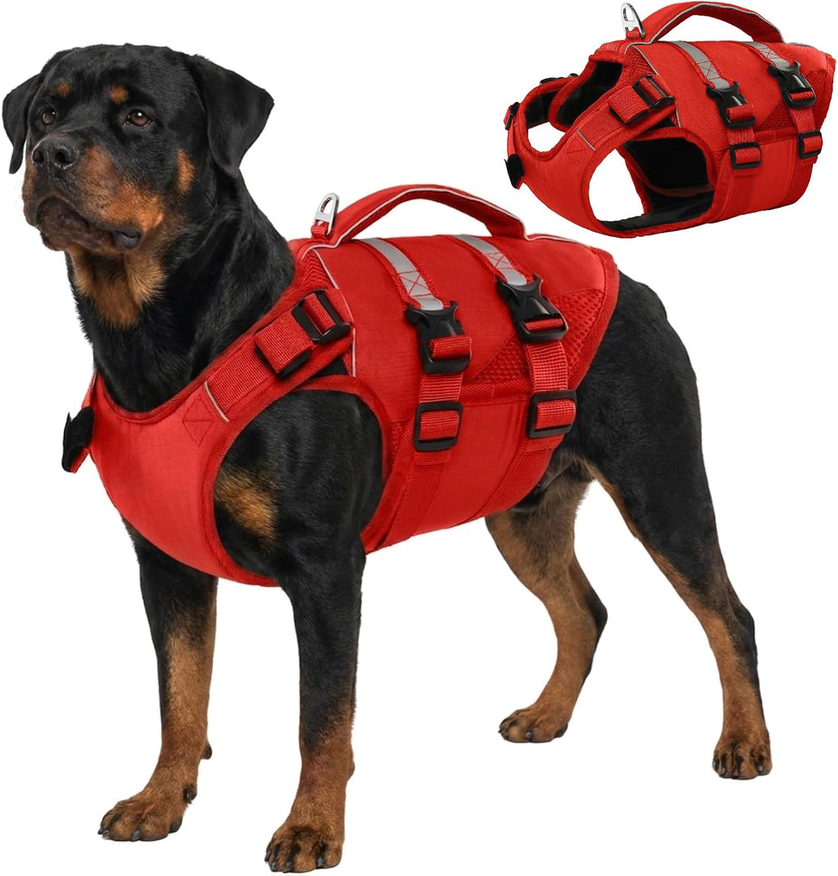 Dog Life Jacket, High Flotation Dog Life Vest for Swimming Boating
