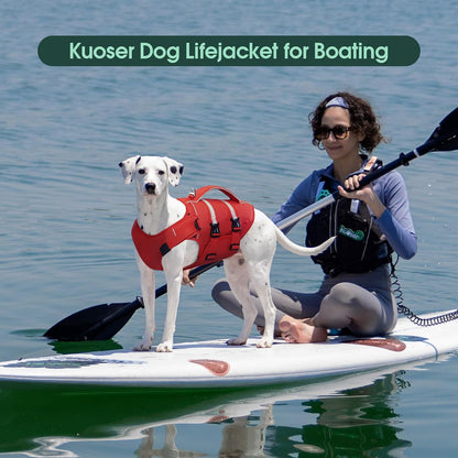 Dog Life Jacket, High Flotation Dog Life Vest for Swimming Boating