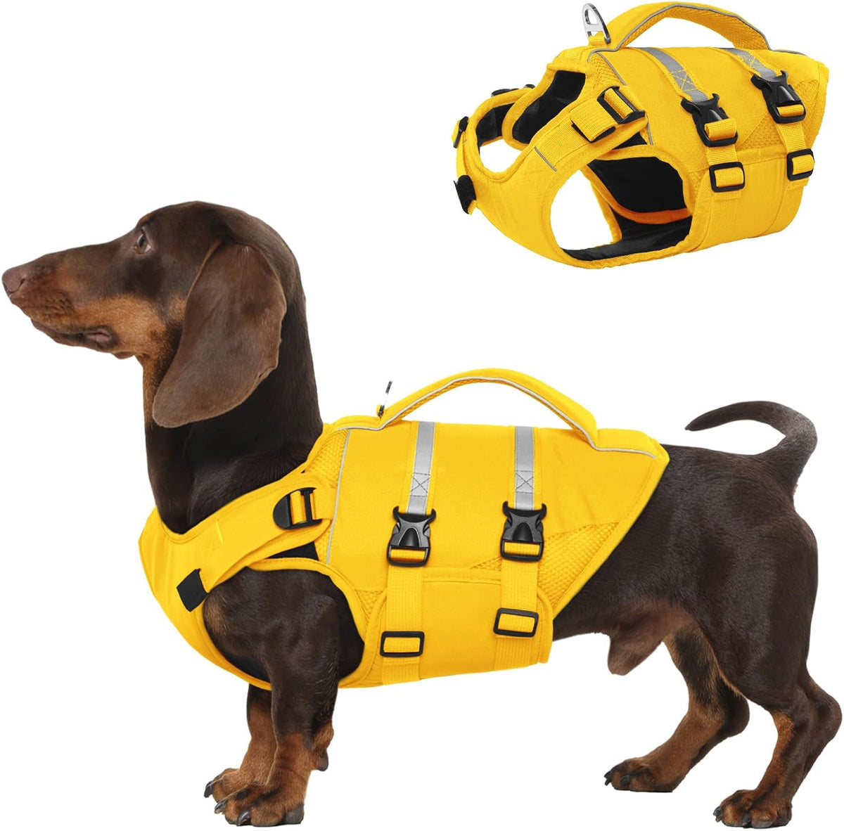 Dog Life Jacket, High Flotation Dog Life Vest for Swimming Boating