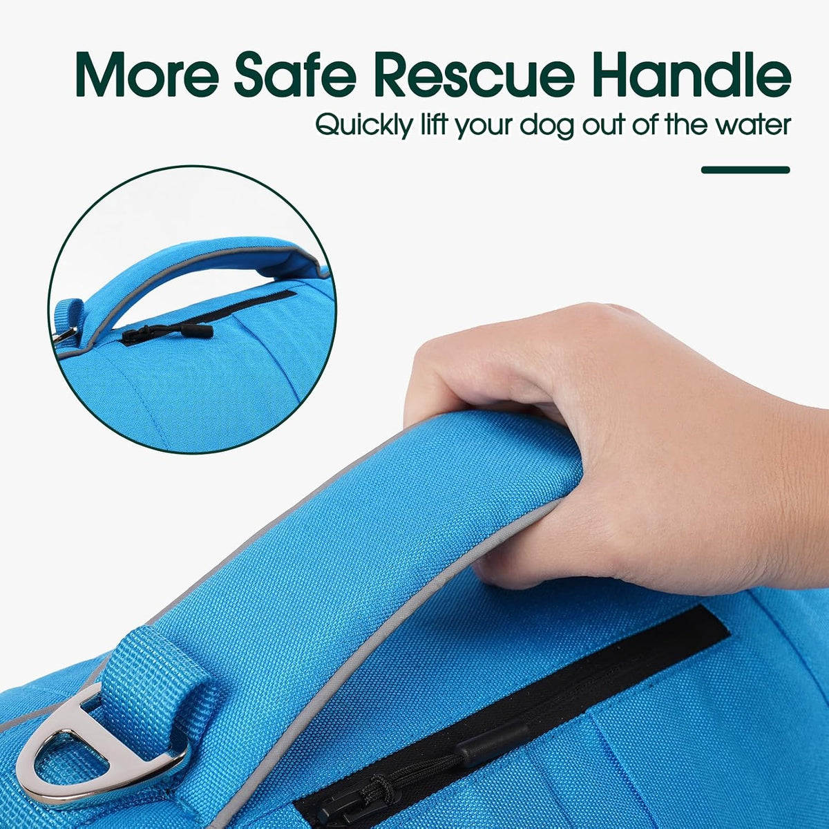 Dog Life Jacket, High Flotation Dog Life Vest for Swimming Boating