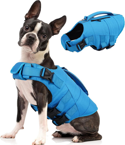 Dog Life Jacket, High Flotation Dog Life Vest for Swimming Boating