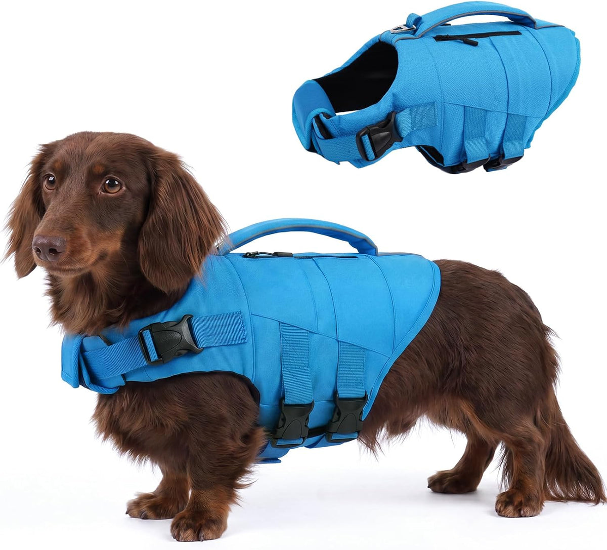 Dog Life Jacket, High Flotation Dog Life Vest for Swimming Boating