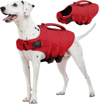 Dog Life Jacket, High Flotation Dog Life Vest for Swimming Boating