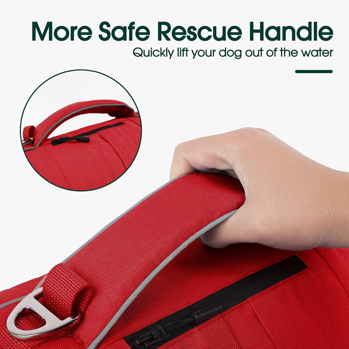 Dog Life Jacket, High Flotation Dog Life Vest for Swimming Boating