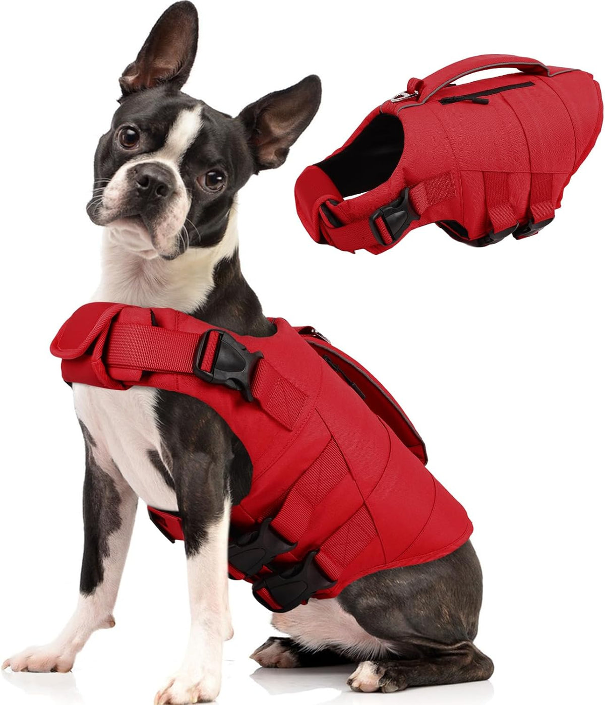 Dog Life Jacket, High Flotation Dog Life Vest for Swimming Boating