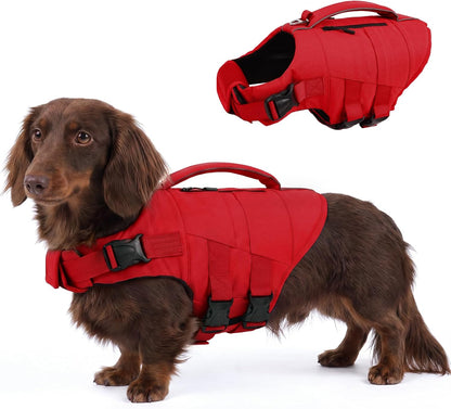 Dog Life Jacket, High Flotation Dog Life Vest for Swimming Boating
