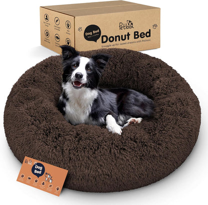 Calming Donut Dog Bed for Small Dogs, Round Dog Bed for Medium & Large Dogs