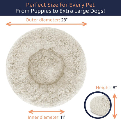 Calming Donut Dog Bed for Small Dogs, Round Dog Bed for Medium & Large Dogs