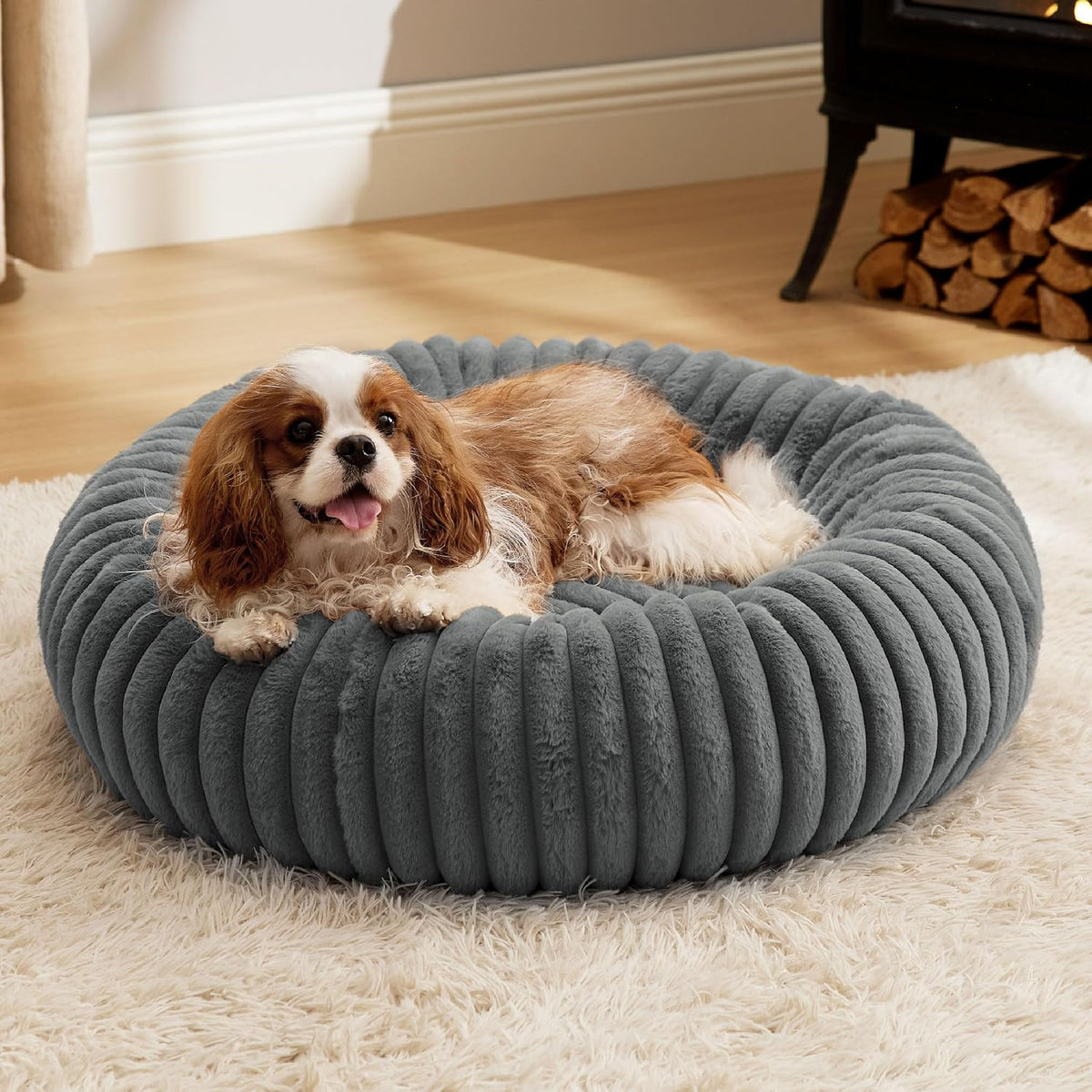 ComfyFleece® Donut Dog Bed Medium Size Dog with Washable Cover