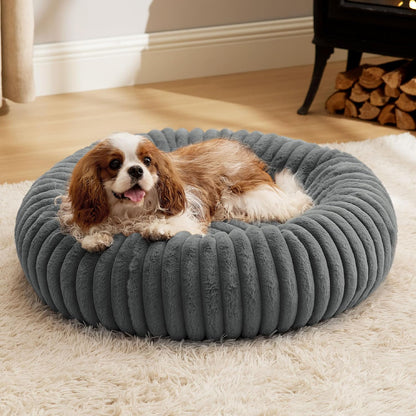 ComfyFleece® Donut Dog Bed Medium Size Dog with Washable Cover