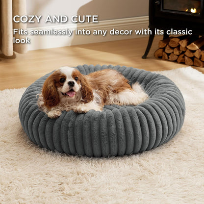 ComfyFleece® Donut Dog Bed Medium Size Dog with Washable Cover