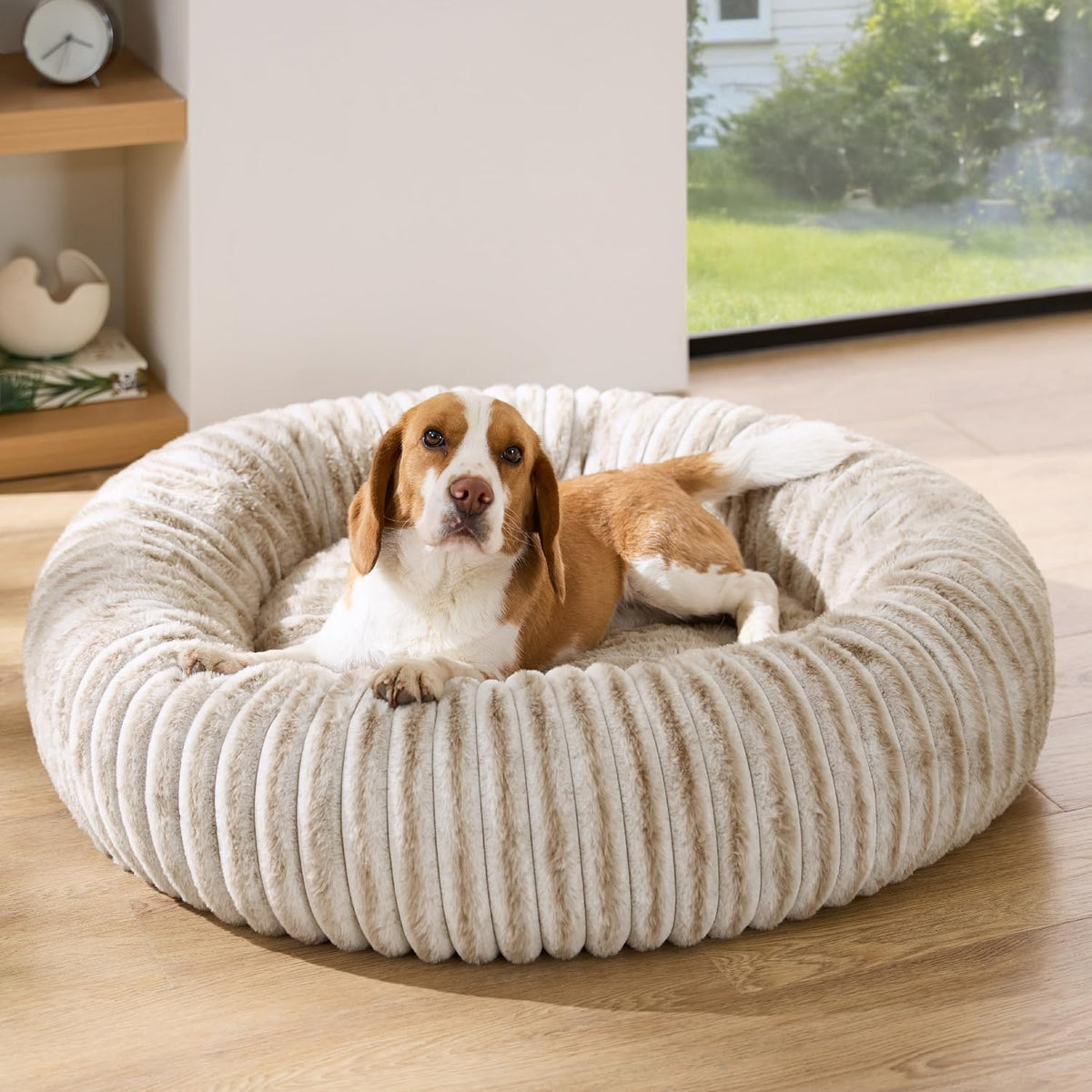 ComfyFleece® Donut Dog Bed Medium Size Dog with Washable Cover
