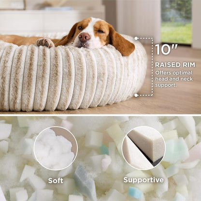 ComfyFleece® Donut Dog Bed Medium Size Dog with Washable Cover