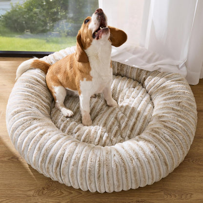 ComfyFleece® Donut Dog Bed Medium Size Dog with Washable Cover