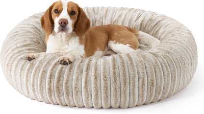 ComfyFleece® Donut Dog Bed Medium Size Dog with Washable Cover