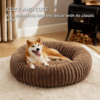 ComfyFleece® Donut Dog Bed Medium Size Dog with Washable Cover