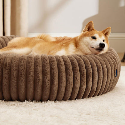 ComfyFleece® Donut Dog Bed Medium Size Dog with Washable Cover