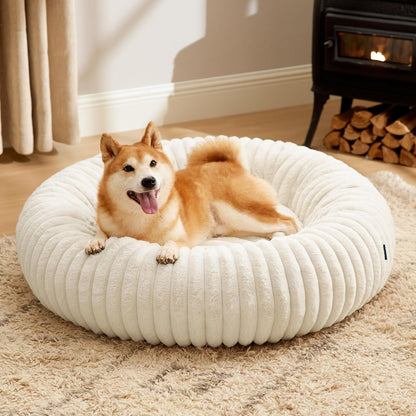ComfyFleece® Donut Dog Bed Medium Size Dog with Washable Cover