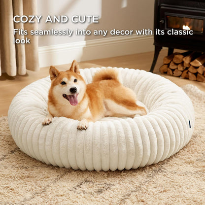 ComfyFleece® Donut Dog Bed Medium Size Dog with Washable Cover