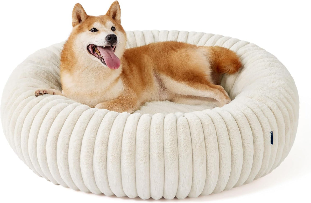 ComfyFleece® Donut Dog Bed Medium Size Dog with Washable Cover