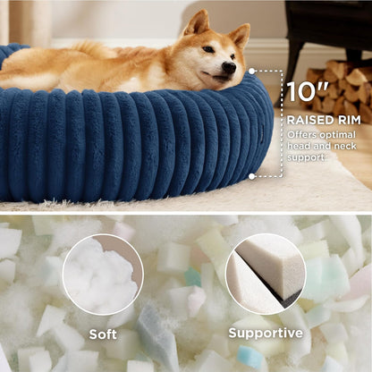 ComfyFleece® Donut Dog Bed Medium Size Dog with Washable Cover