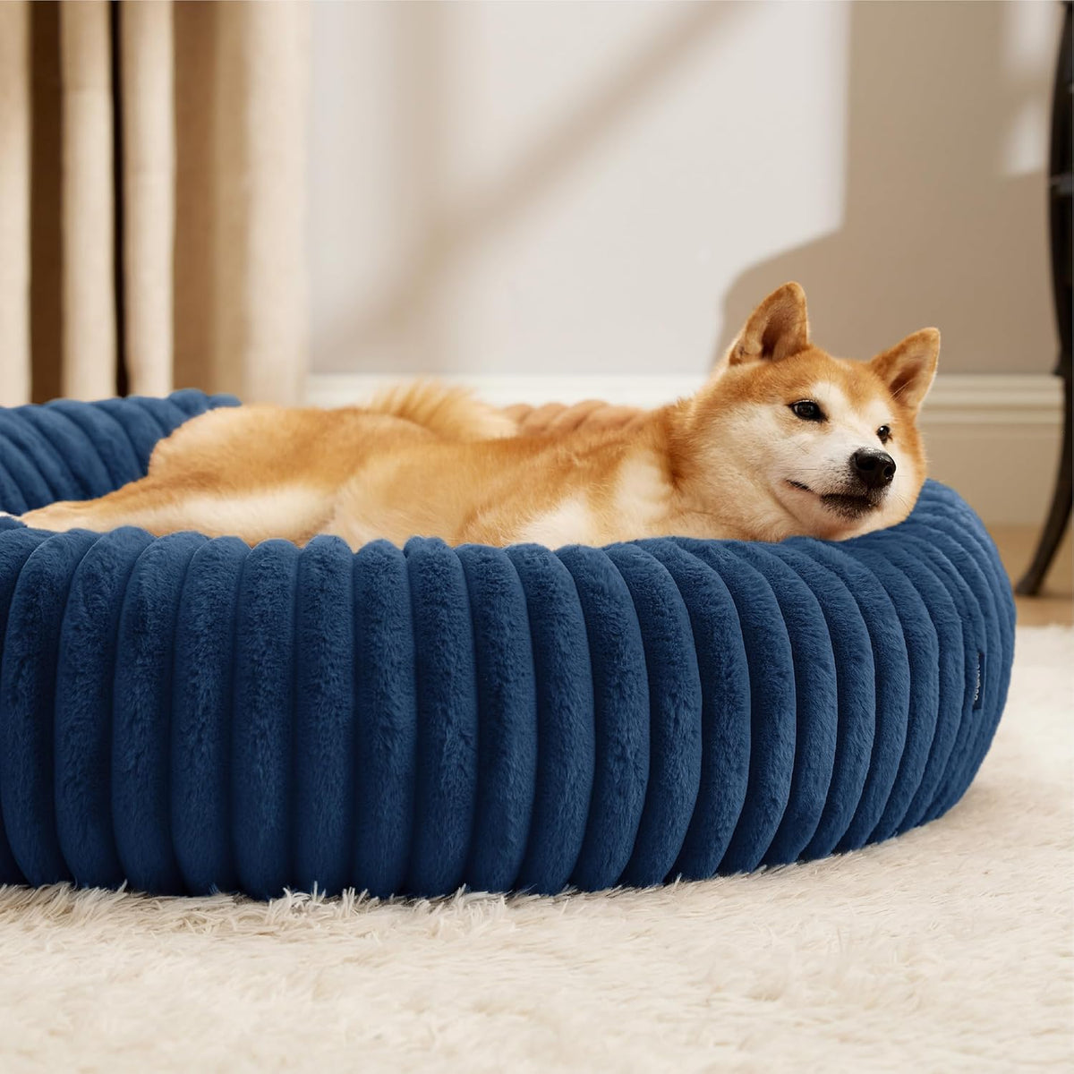 ComfyFleece® Donut Dog Bed Medium Size Dog with Washable Cover